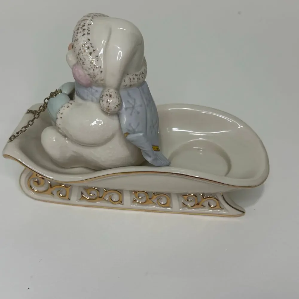 Lenox Snowman on Sled Votive
